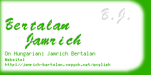 bertalan jamrich business card